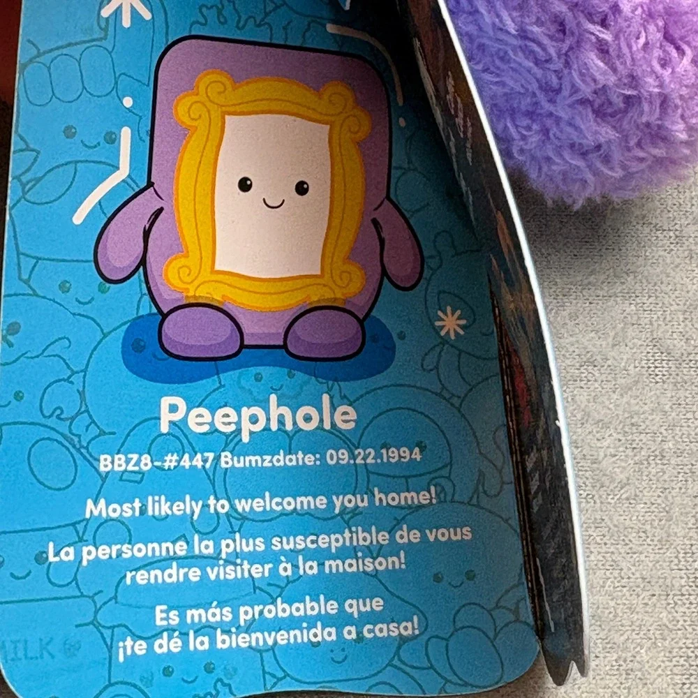 BumBumz Friends Peephole‎ Plush Russ Jazwares Purple Frame BBZ8-447 NWT 7.5 Inch